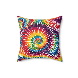 Vibrant Tie Die Spiral Polyester Square Pillow - Dipaliz - 16’’ × - Throw Pillows