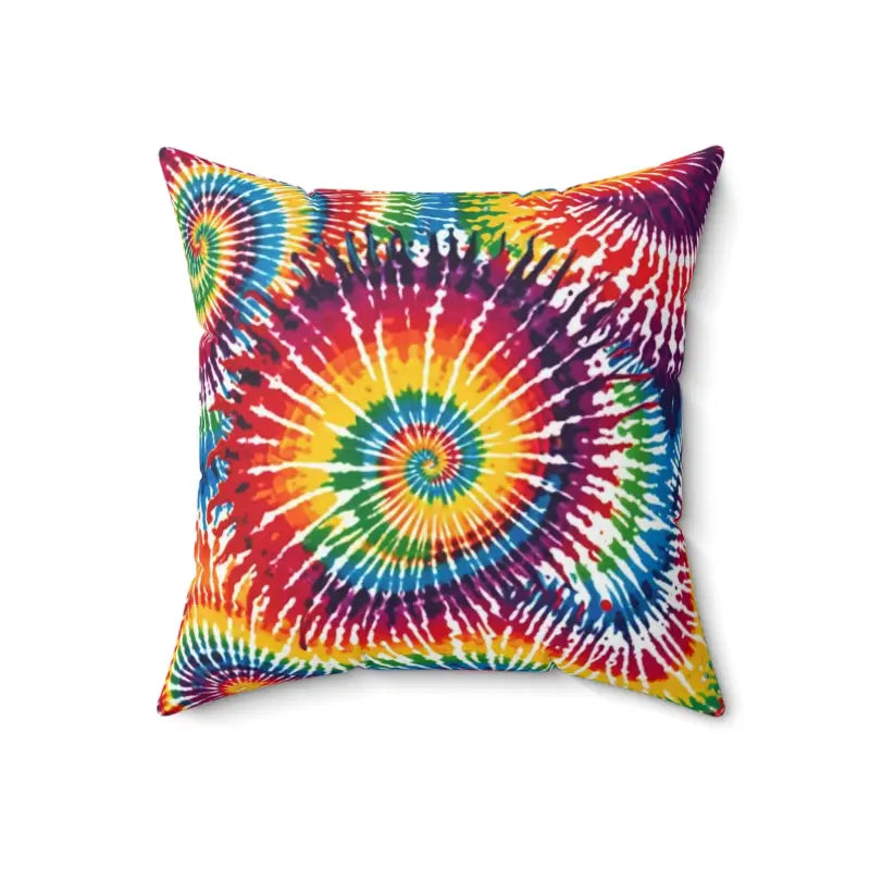 Vibrant Tie-dye Spiral Polyester Square Pillow Collection - 18’’ × Home Decor