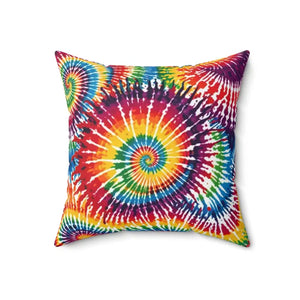 Vibrant Tie Die Spiral Polyester Square Pillow - Dipaliz - 18’’ × - Throw Pillows