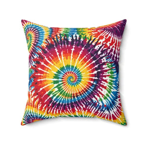 Vibrant Tie Die Spiral Polyester Square Pillow - Dipaliz - 20’’ × - Throw Pillows