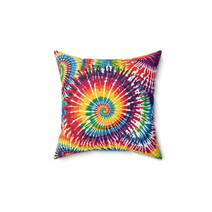 Vibrant Tie Die Spiral Polyester Square Pillow - Dipaliz - Throw Pillows