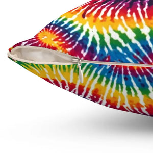 Vibrant Tie Die Spiral Polyester Square Pillow - Dipaliz - Throw Pillows