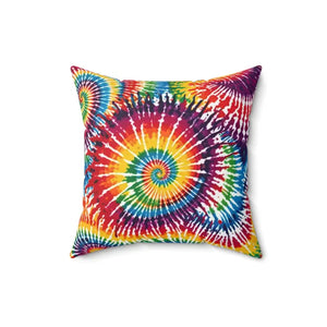 Vibrant Tie Die Spiral Polyester Square Pillow - Dipaliz - Throw Pillows