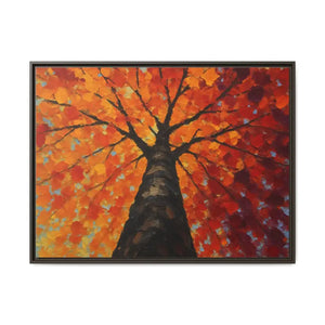 Vibrant Tree Canvas Art Print - Autumn Glow Wall Decor - Dipaliz - 40’’ x 30’’ (horizontal) / Espresso / 1.25’’ - Prints