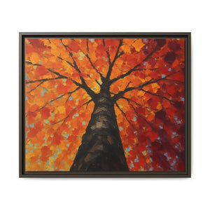 Vibrant Tree Canvas Art Print - Autumn Glow Wall Decor - Dipaliz - 24’’ x 20’’ (horizontal) / Espresso / 1.25’’ - Prints