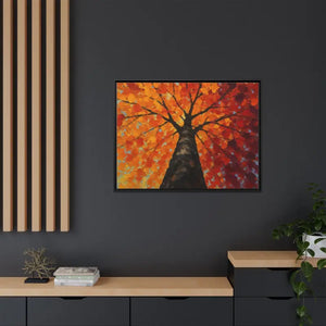 Vibrant Tree Canvas Art Print - Autumn Glow Wall Decor - Dipaliz - 40’’ x 30’’ (horizontal) / Black / 1.25’’ - Prints