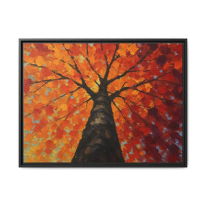 Vibrant Tree Canvas Art Print - Autumn Glow Wall Decor - Dipaliz - 32’’ x 24’’ (horizontal) / Black / 1.25’’ - Prints