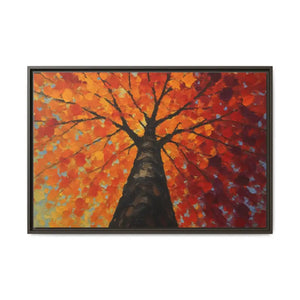 Vibrant Tree Canvas Art Print - Autumn Glow Wall Decor - Dipaliz - 36’’ x 24’’ (horizontal) / Espresso / 1.25’’ - Prints