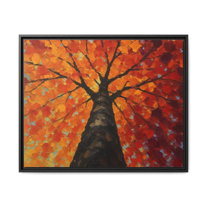 Vibrant Tree Canvas Art Print - Autumn Glow Wall Decor - Dipaliz - 30’’ x 24’’ (horizontal) / Black / 1.25’’ - Prints