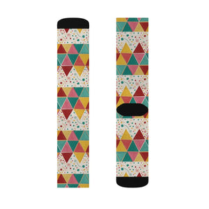 Vibrant Sublimated Print Socks - Triangle Pattern - Dipaliz