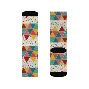 Vibrant Sublimated Print Socks - Triangle Pattern - Dipaliz