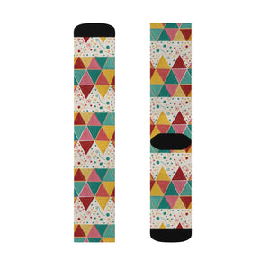 Vibrant Sublimated Print Socks - Triangle Pattern - Dipaliz