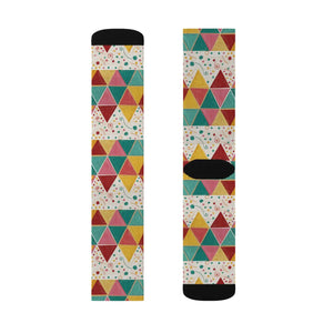 Vibrant Sublimated Print Socks - Triangle Pattern - Dipaliz