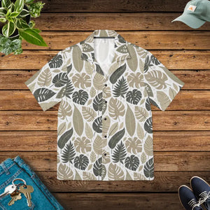 Hawaiian Camp Shirt Vibrant Tropical Leaves Summer Style - Dipaliz - Xs - Shirts