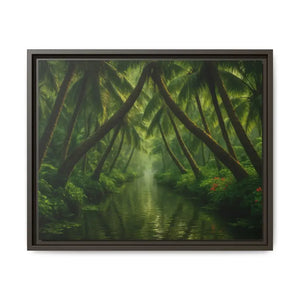 Vibrant Tropical Wall Art Matte Canvas Jungle Vibes Dipaliz - 20″ x 16″ (horizontal) / Espresso / 1.25’’ - Posters