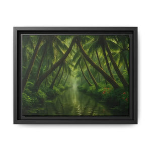 Vibrant Tropical Wall Art Matte Canvas Jungle Vibes Dipaliz - 12’’ x 9’’ (horizontal) / Black / 1.25’’ - Posters