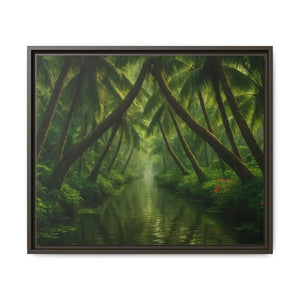 Vibrant Tropical Wall Art Matte Canvas Jungle Vibes Dipaliz - 24’’ x 20’’ (horizontal) / Espresso / 1.25’’ - Posters