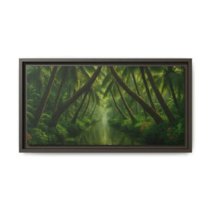 Vibrant Tropical Wall Art Matte Canvas Jungle Vibes Dipaliz - 20’’ x 10’’ (horizontal) / Espresso / 1.25’’ - Posters