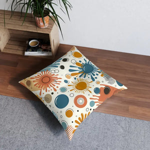 Vibrant Tufted Floor Pillow - Boho Accent Comfort - Dipaliz - 26’’ × - Throw Pillows