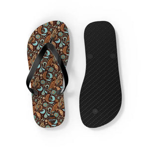 Unisex Flip Flops - Vibrant Paisley Pattern Summer Style - Dipaliz - Slippers