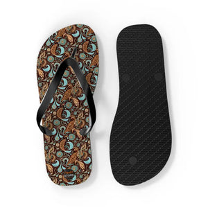 Unisex Flip Flops - Vibrant Paisley Pattern Summer Style - Dipaliz - Slippers