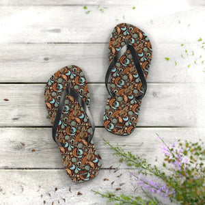 Unisex Flip Flops - Vibrant Paisley Pattern Summer Style - Dipaliz - Slippers