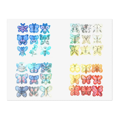 Vibrant Watercolor Butterfly Sticker Sheets for 2024 Trends - 11’’ × 8.5’’ / Holographic / Die-cut Paper Products