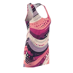 Vibrant Racerback Dress Abstract Swirl for Sunny Days - Dipaliz - Dresses
