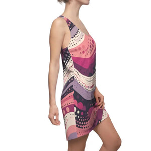 Vibrant Racerback Dress Abstract Swirl for Sunny Days - Dipaliz - Dresses