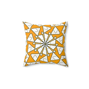 Yellow Abstract Pattern Polyester Square Pillow - Vibrant Home Decor - Dipaliz - 14’’ × - Throw Pillows