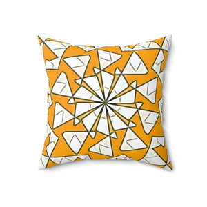 Yellow Abstract Pattern Polyester Square Pillow - Vibrant Home Decor - Dipaliz - 18’’ × - Throw Pillows