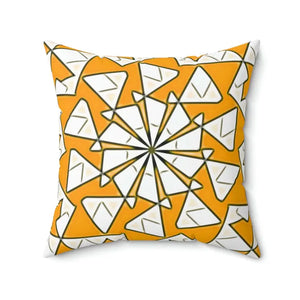 Yellow Abstract Pattern Polyester Square Pillow - Vibrant Home Decor - Dipaliz - Throw Pillows