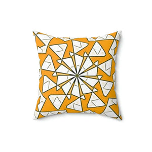 Yellow Abstract Pattern Polyester Square Pillow - Vibrant Home Decor - Dipaliz - Throw Pillows