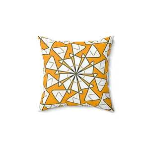 Yellow Abstract Pattern Polyester Square Pillow - Vibrant Home Decor - Dipaliz - Throw Pillows