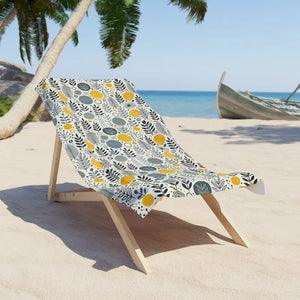 Home Decor - Vibrant Grey Floral Beach Towel Summer Vibes - Dipaliz 30’’ × 60’’