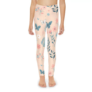 Dipaliz Youth Full-length Leggings Pastel Flowers Design