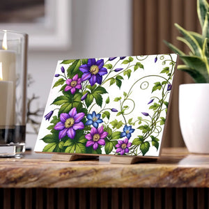Purple Clematis Flowers – Ceramic Photo Tile - Dipaliz - Wall Tiles