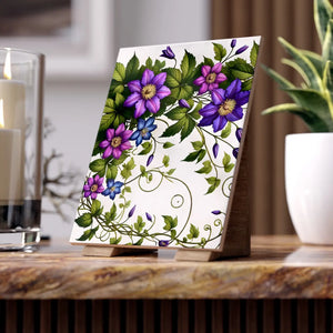 Purple Clematis Flowers – Ceramic Photo Tile - Dipaliz - Wall Tiles