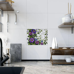 Purple Clematis Flowers – Ceramic Photo Tile - Dipaliz - Wall Tiles