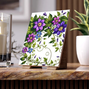 Purple Clematis Flowers – Ceramic Photo Tile - Dipaliz - Wall Tiles