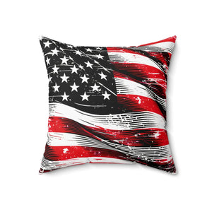 DipaliZ american flag vintage distressed pillow, original artwork printed to order