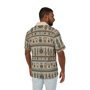 Vintage Botanical Hawaiian Camp Shirt - Beige Leaf - Dipaliz - Shirts - s