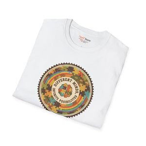 Vintage Camo ?Different Minds Infinite Possibilities’ Badge T-shirt - T-shirts