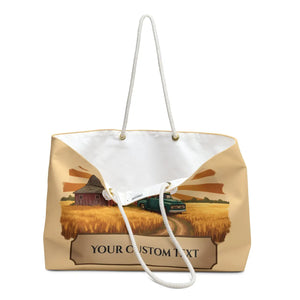 Vintage Farmhouse Weekender Bag – Personalized ?Your Custom Text’ Travel Tote - Duffel Bags
