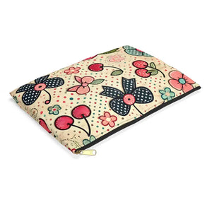 Bags - Vintage Floral Accessory Pouch Vibrant Travel Organizer - Dipaliz Large / Black Zipper