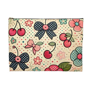 Bags - Vintage Floral Accessory Pouch Vibrant Travel Organizer - Dipaliz