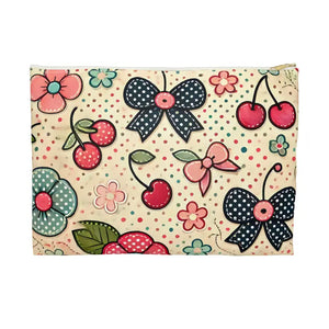 Bags - Vintage Floral Accessory Pouch Vibrant Travel Organizer - Dipaliz Large / White Zipper