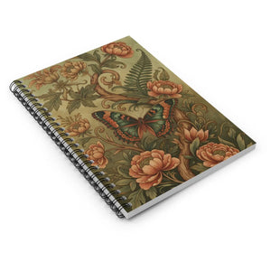 Vintage Floral Butterfly Spiral Notebook - Ruled Journal for Notes & Sketches - Journals