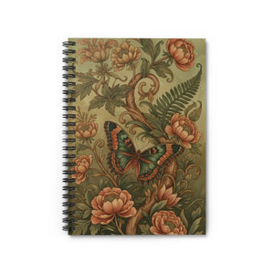 Vintage Floral Butterfly Spiral Notebook - Ruled Journal for Notes & Sketches - Journals