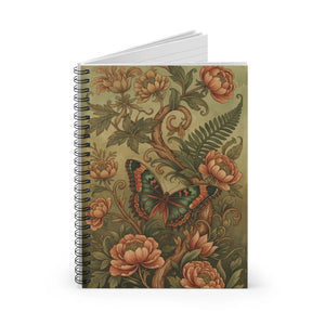 Vintage Floral Butterfly Spiral Notebook - Ruled Journal for Notes & Sketches - Journals